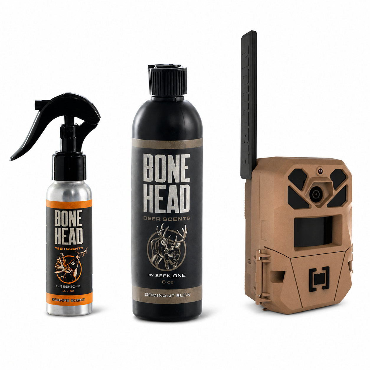 Bone Head Scrape Scent, Dominant Buck and Edge 3 Cellular Trail Camera Bundle