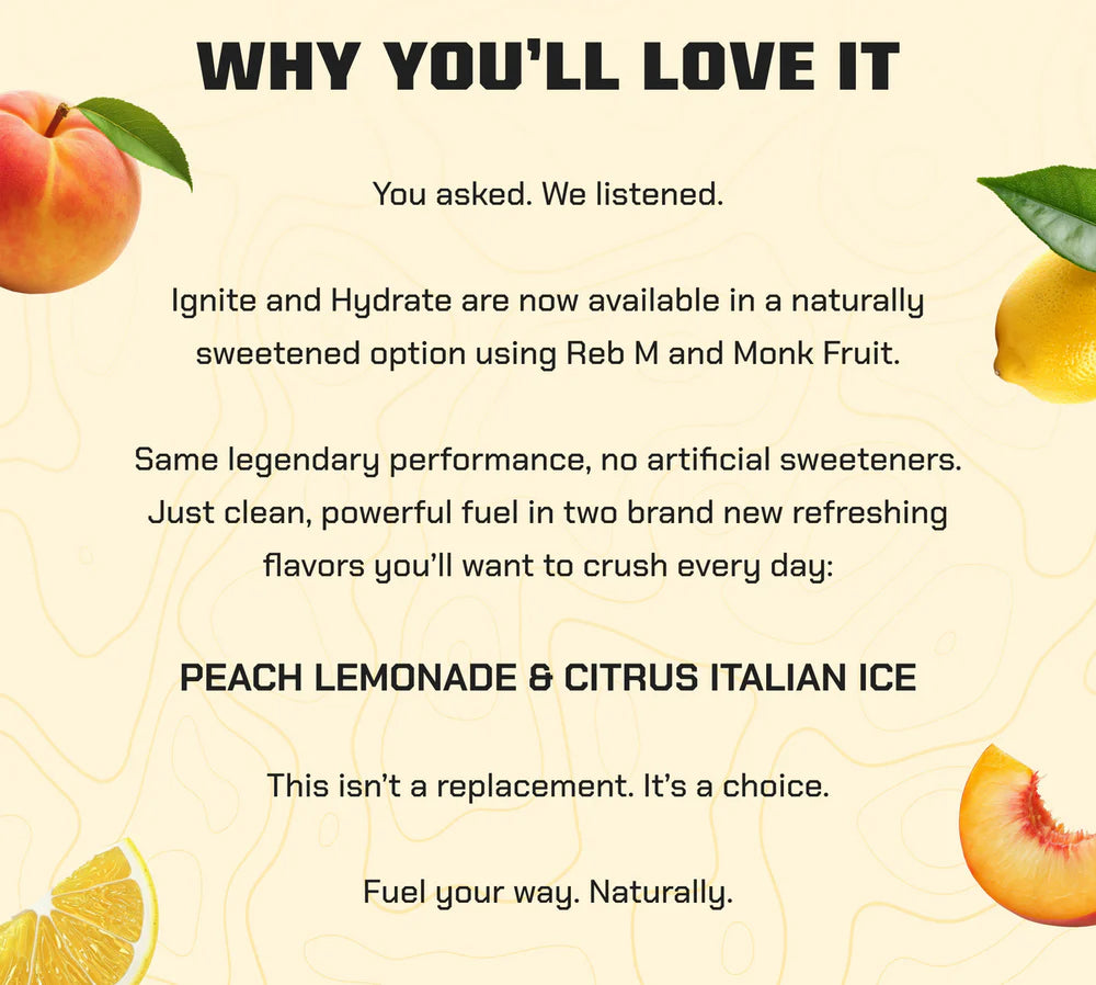 Hydrate - Peach Lemonade - Naturally Sweetened - 20 Trail Packs
