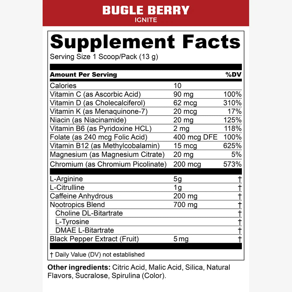 Ignite - Bugle Berry - 20 Trail Packs