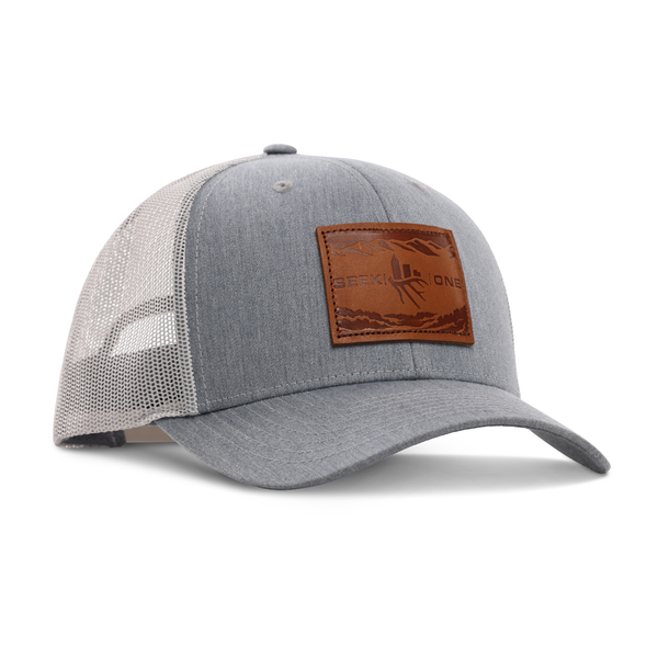 Mountain Leather Patch Trucker - Heather Grey