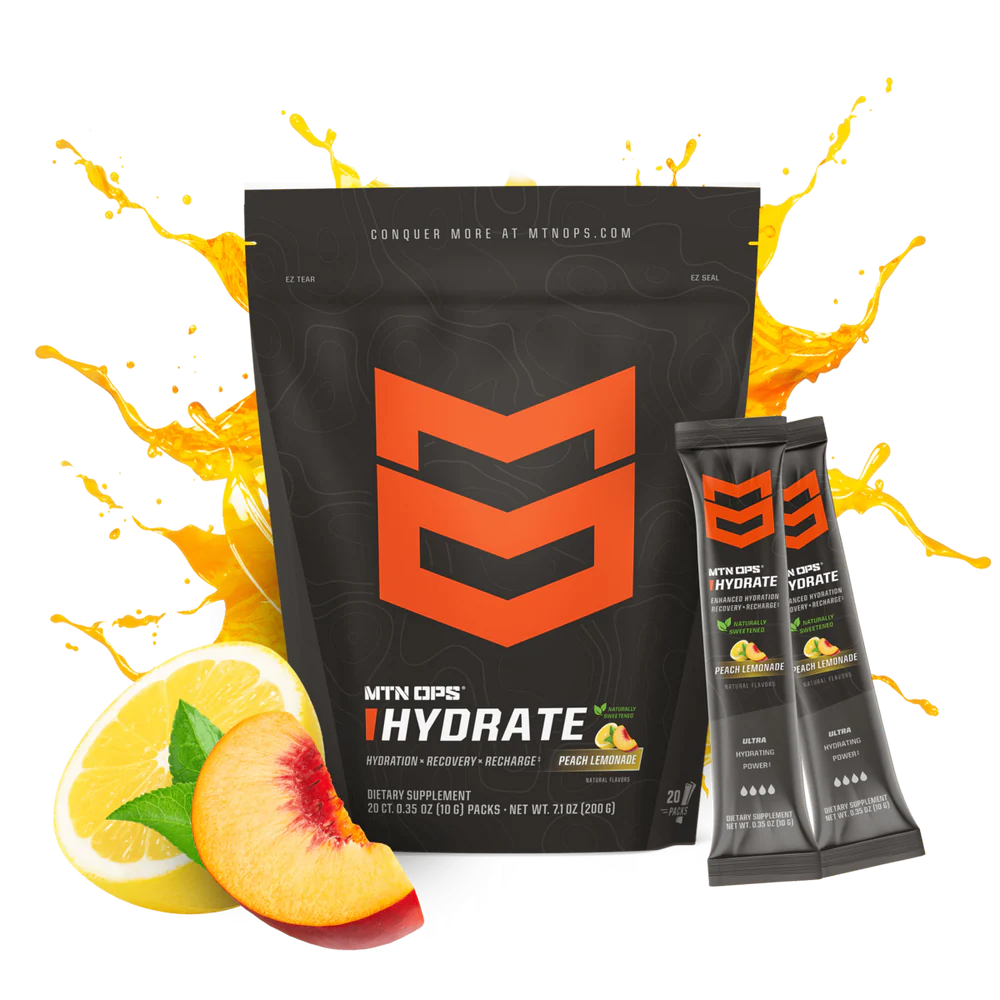Hydrate - Peach Lemonade - Naturally Sweetened - 20 Trail Packs
